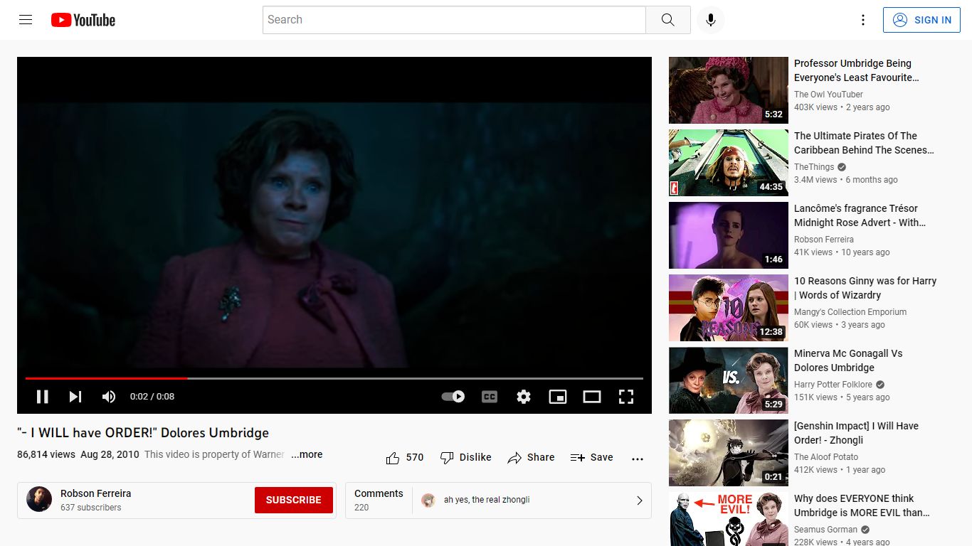 "- I WILL have ORDER!" Dolores Umbridge - YouTube
