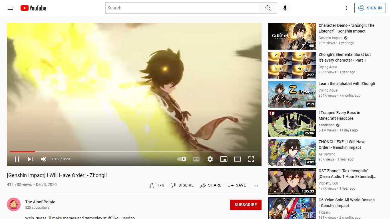 [Genshin Impact] I Will Have Order! - Zhongli - YouTube